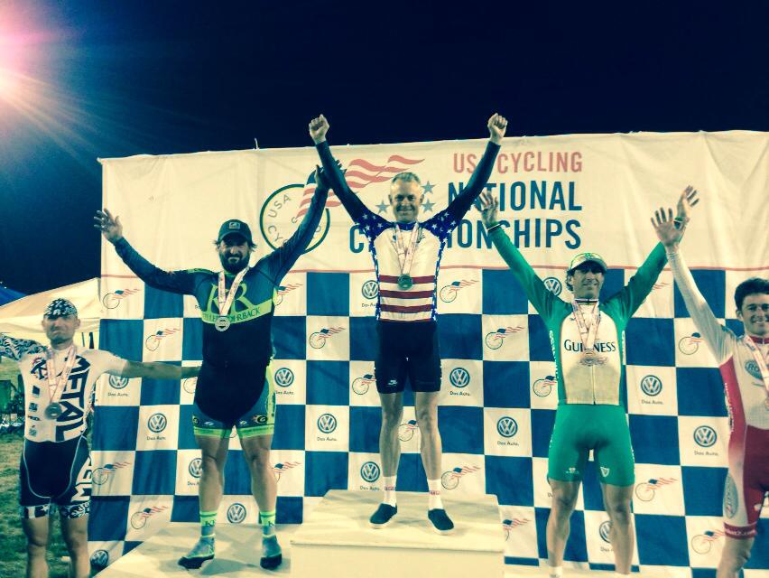 Jim Flynn, silver medalist in the points race at the 2014 US Master's National Track Championships. Photo by Francine Haas.